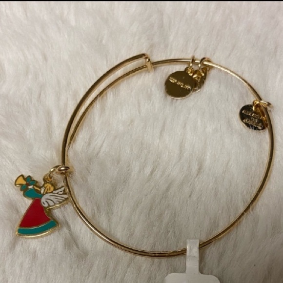 NWT! Alex & Ani color infusion holiday Angel gold bangle bracelet - Picture 3 of 8